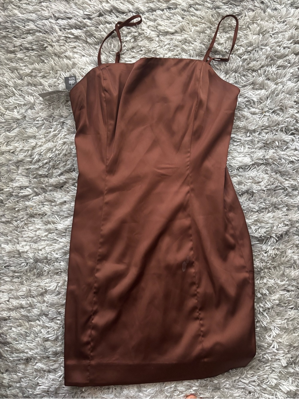 Aritzia Sunday Best Rust Satin Mini Slip Dress